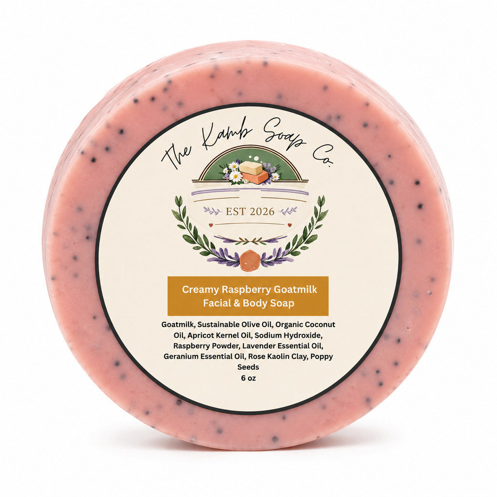 Creamy Raspberry Goatmilk Facial & Body Soap – 6 oz