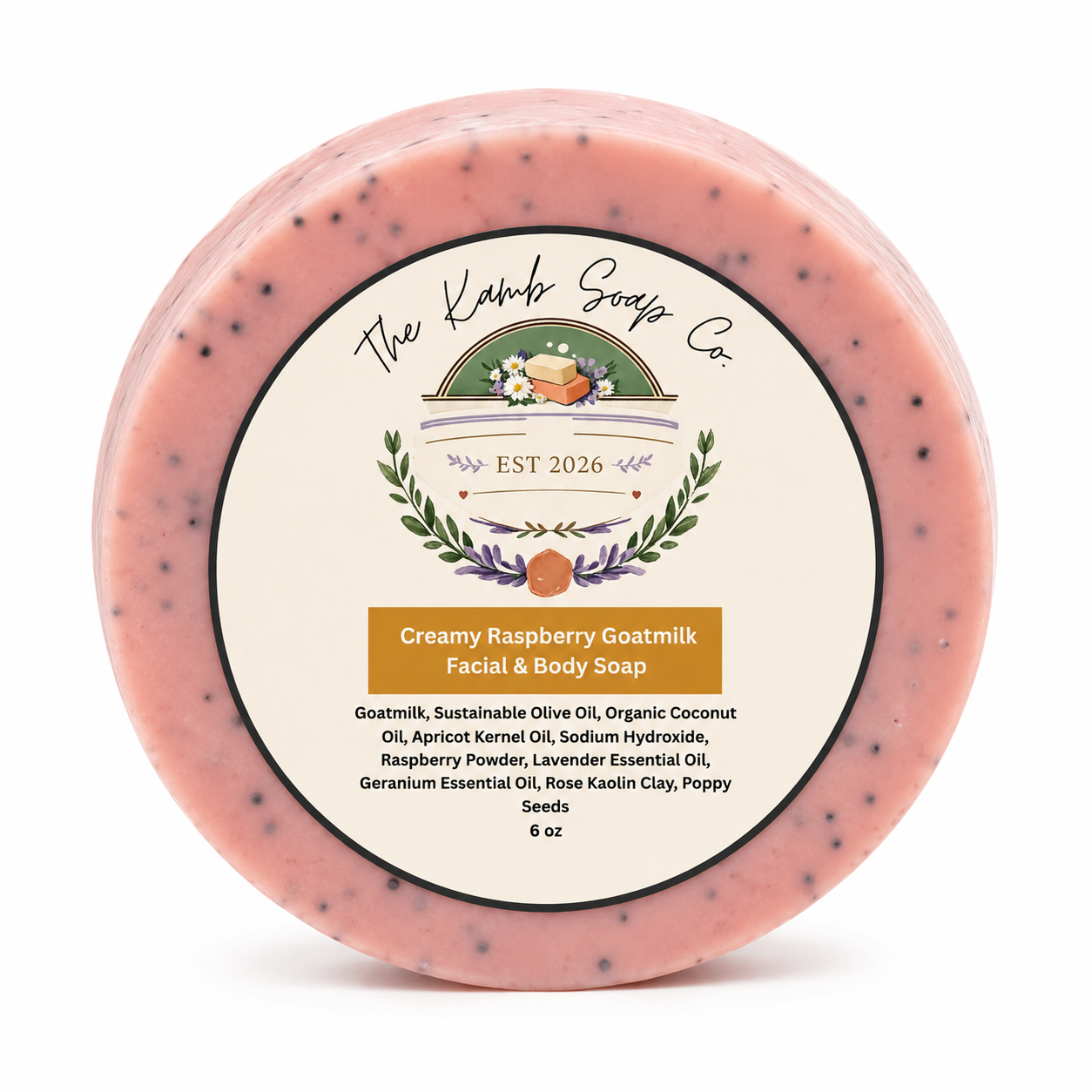 Creamy Raspberry Goatmilk Facial & Body Soap – 6 oz