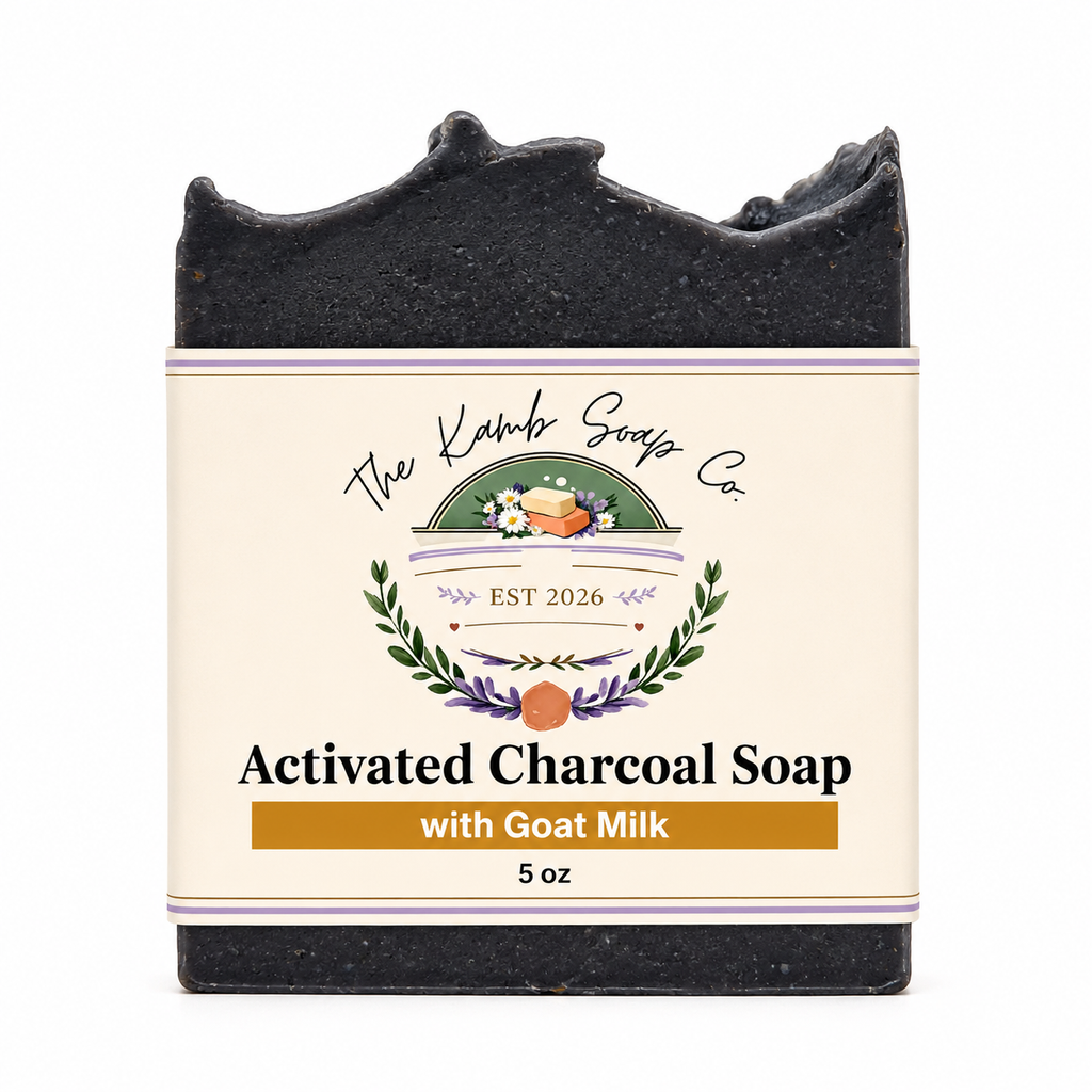 Activated Charcoal Goat Milk Soap | Handmade Detox Facial & Body Bar | Tea Tree & Geranium Essential Oils | 5 oz