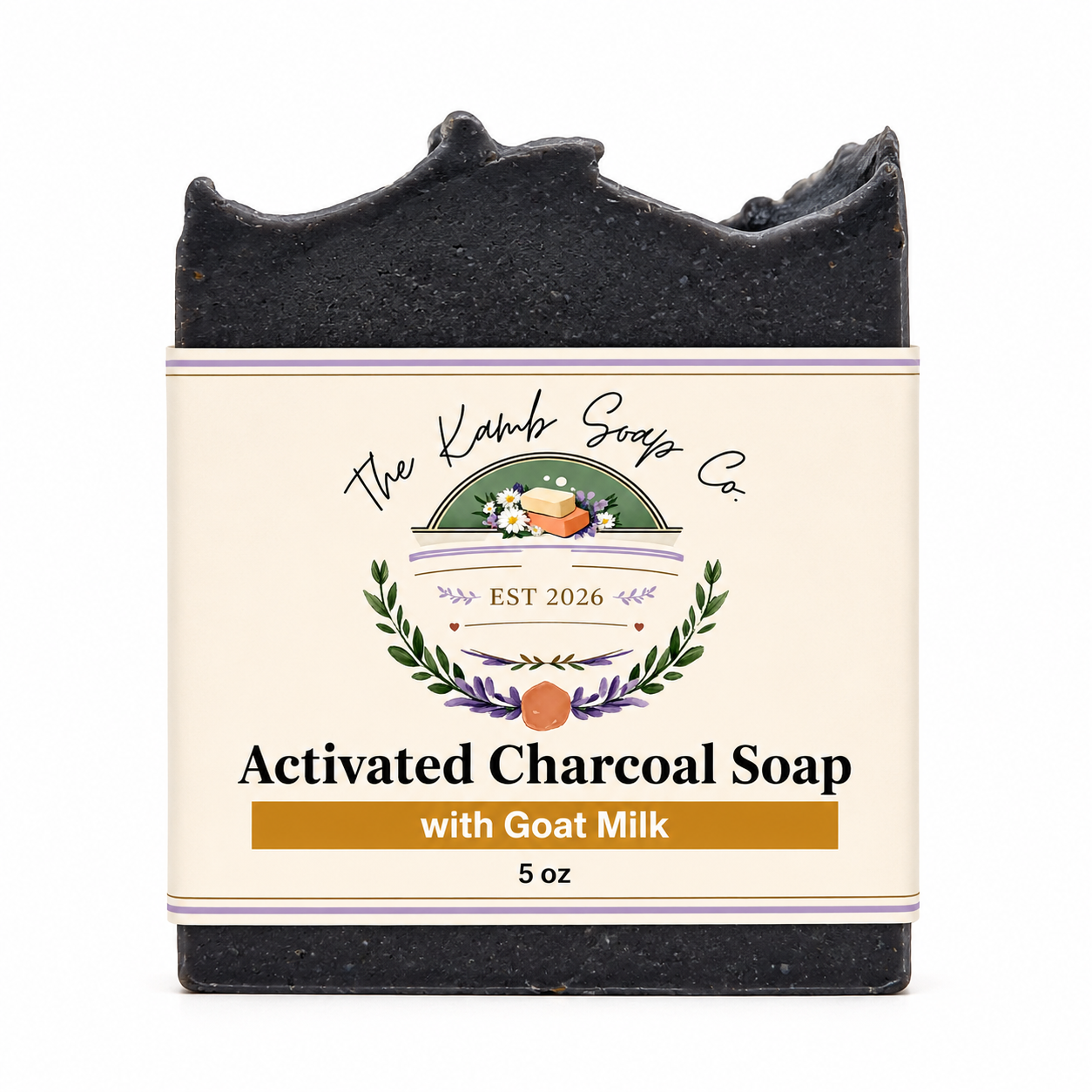 Activated Charcoal Goat Milk Soap | Handmade Detox Facial & Body Bar | Tea Tree & Geranium Essential Oils | 5 oz