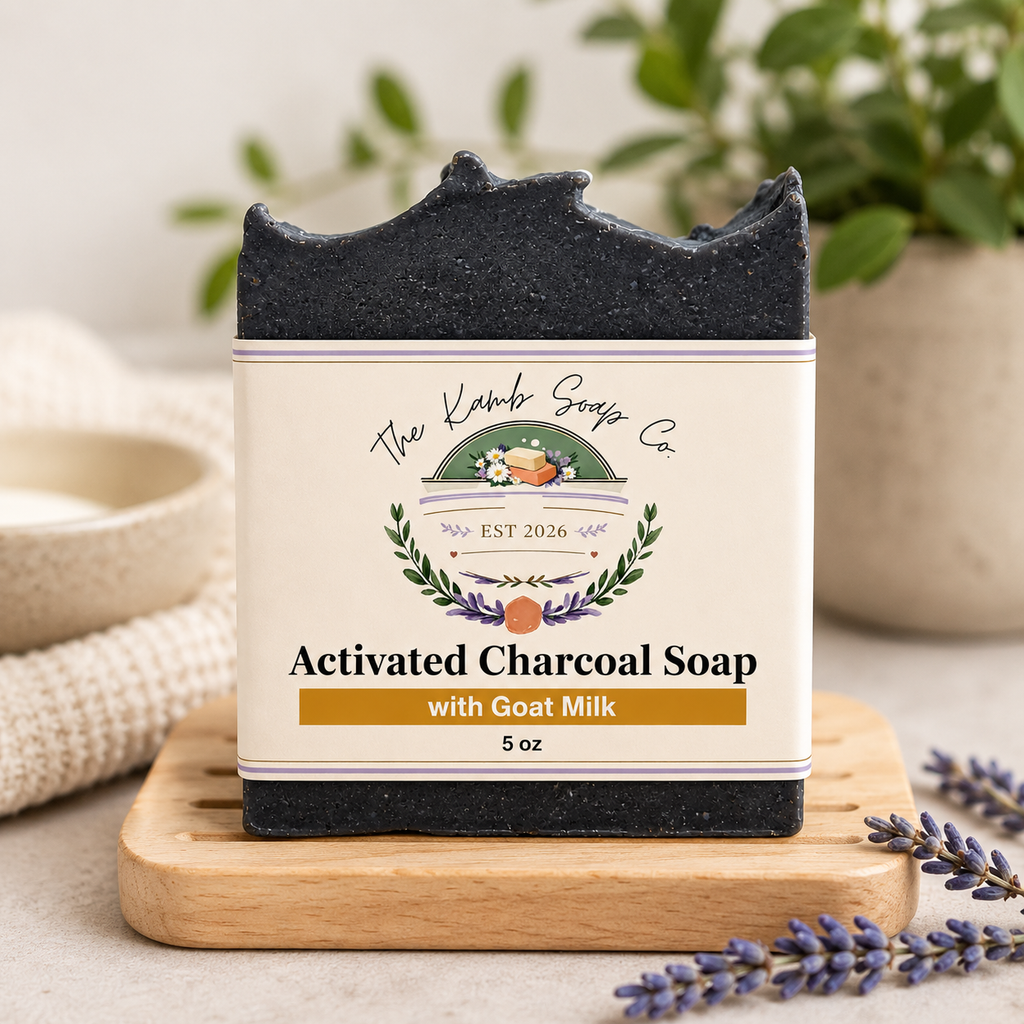 Activated Charcoal Goat Milk Soap | Handmade Detox Facial & Body Bar | Tea Tree & Geranium Essential Oils | 5 oz