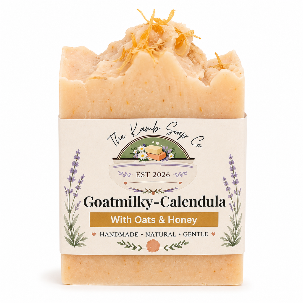 Goatmilky Calendula Soap with Oats & Honey | Handmade Goat Milk Facial & Body Bar | Natural Moisturizing Soap | 4–5 oz