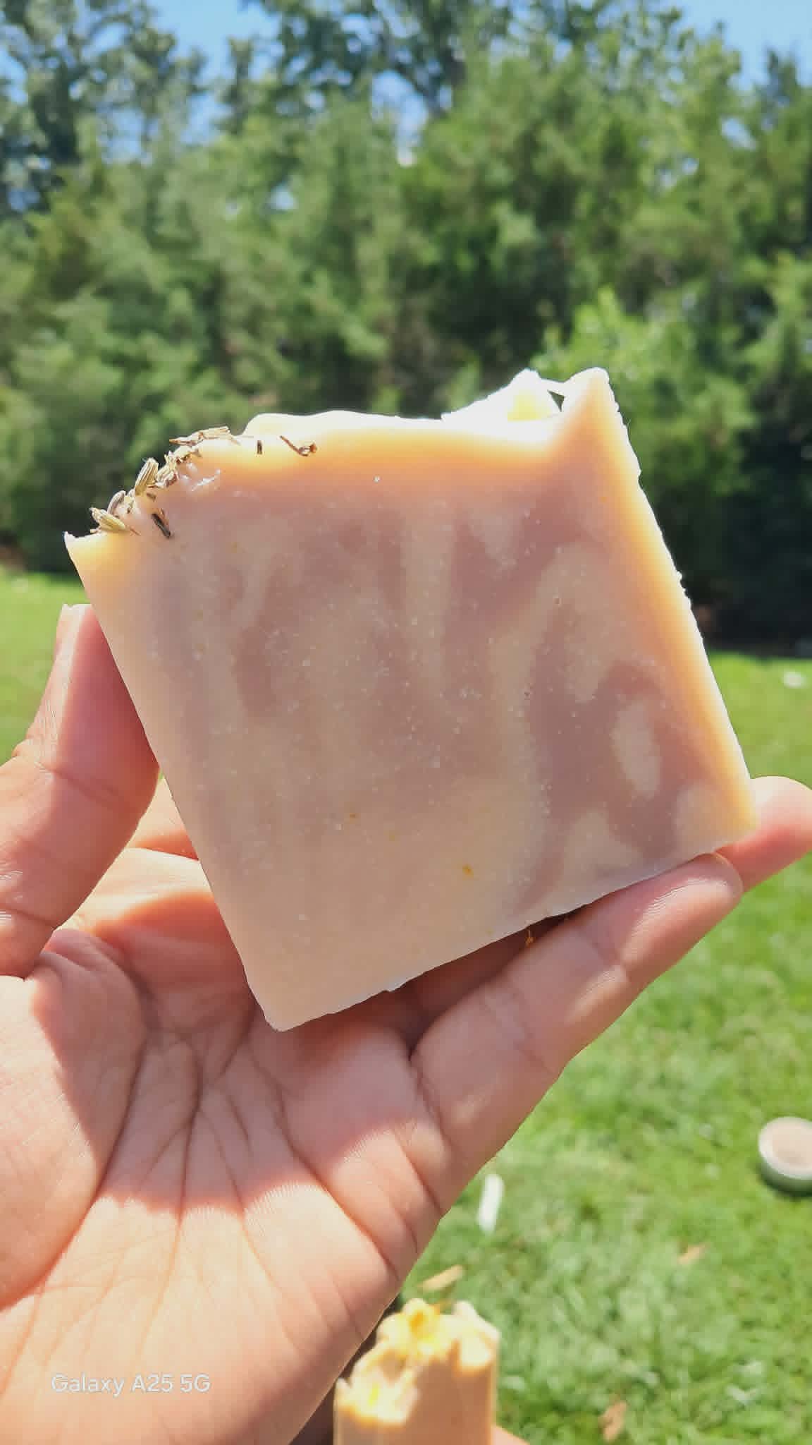 Lavender Goatmilk Bar Soap | Handmade Goat Milk Soap with Lavender and Brazilian Purple Clay | Natural Face and Body Soap