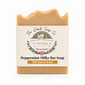 Peppermint-Milky Bar Soap with Honey & Oats | Handmade Goat Milk Facial & Body Soap | Refreshing Herbal Soap